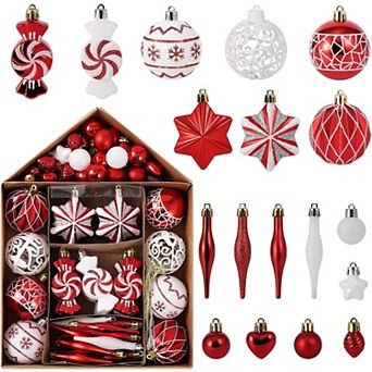 Christmas Ball Ornaments, for Xmas Tree Holiday Party Decor Wreath Garland DIY Supplies