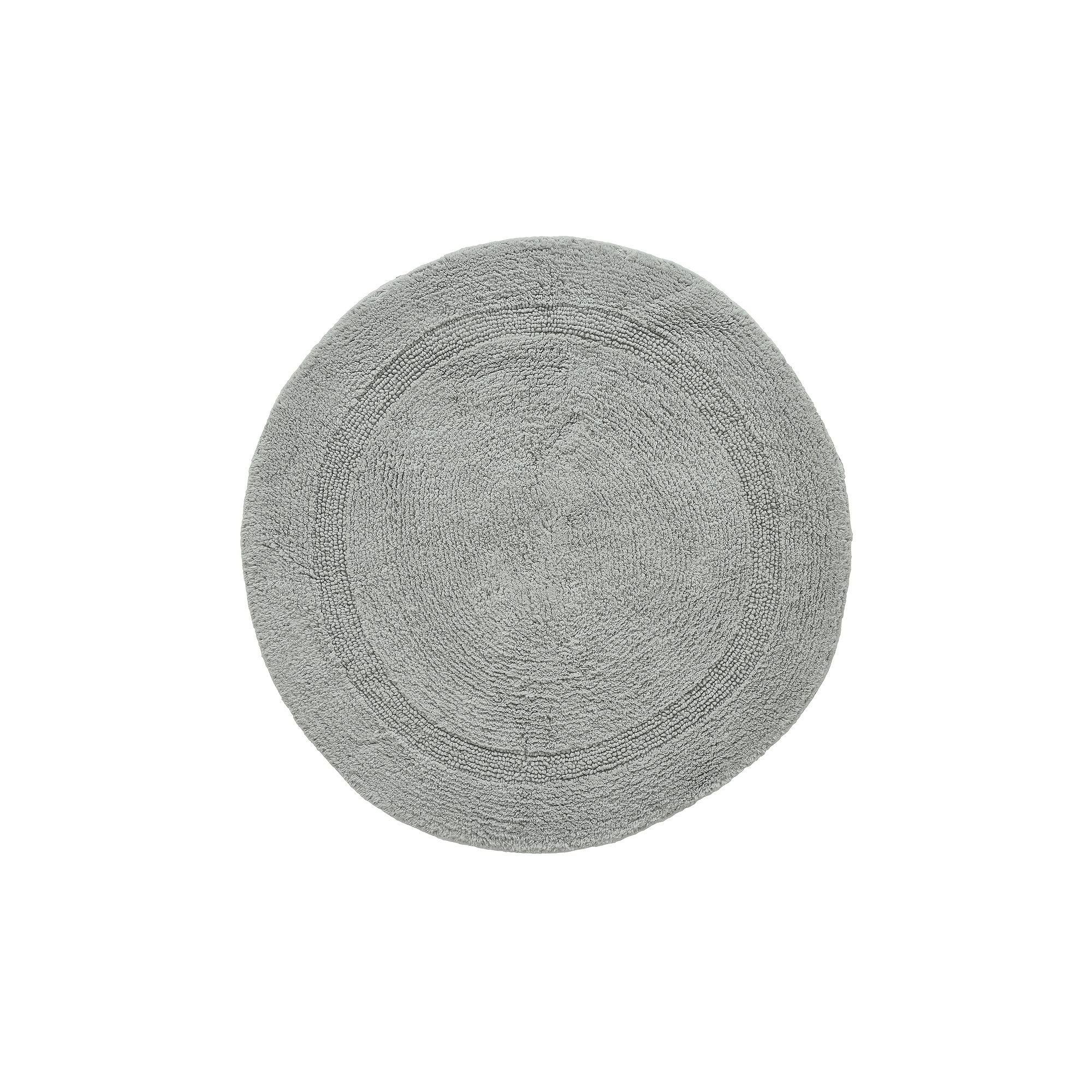 Better Trends Lux Collection Round Bath Rug, Silver