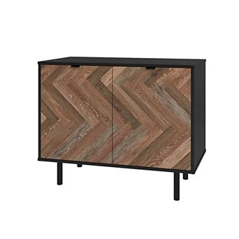 MANHATTAN COMFORT Liam Mid-Century Modern 2-Shelf Accent Cabinet