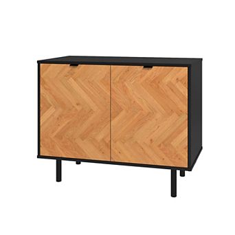 MANHATTAN COMFORT Liam Mid-Century Modern 2-Shelf Accent Cabinet