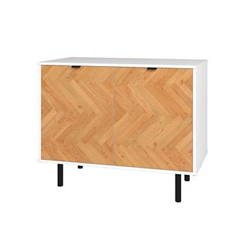 MANHATTAN COMFORT Liam Mid-Century Modern 2-Shelf Accent Cabinet