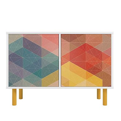 MANHATTAN COMFORT Retro Mid-Century Modern 4-Shelf Accent Cabinet