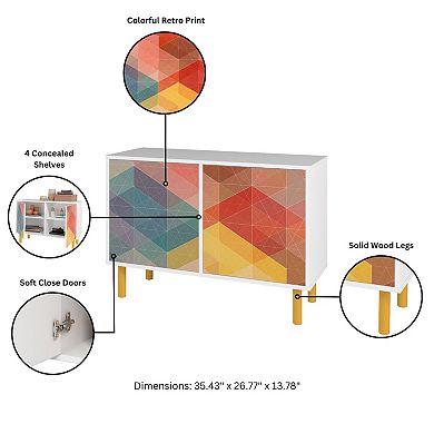 MANHATTAN COMFORT Retro Mid-Century Modern 4-Shelf Accent Cabinet