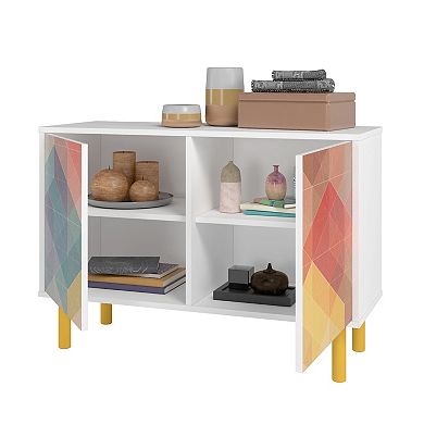 MANHATTAN COMFORT Retro Mid-Century Modern 4-Shelf Accent Cabinet