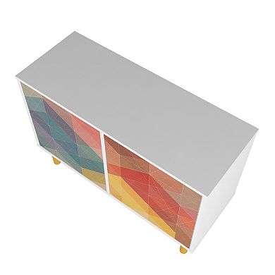 MANHATTAN COMFORT Retro Mid-Century Modern 4-Shelf Accent Cabinet