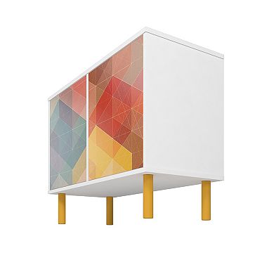 MANHATTAN COMFORT Retro Mid-Century Modern 4-Shelf Accent Cabinet