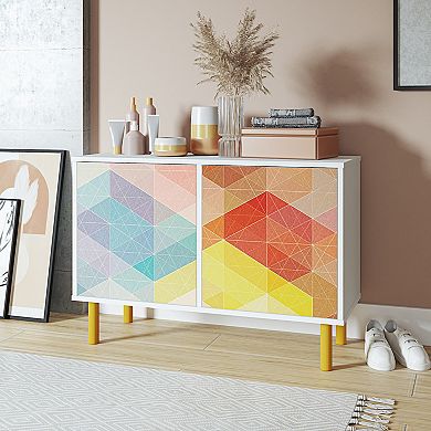 MANHATTAN COMFORT Retro Mid-Century Modern 4-Shelf Accent Cabinet
