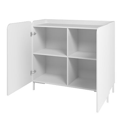 MANHATTAN COMFORT Bogardus Mid-Century Modern 4-Shelf Accent Cabinet