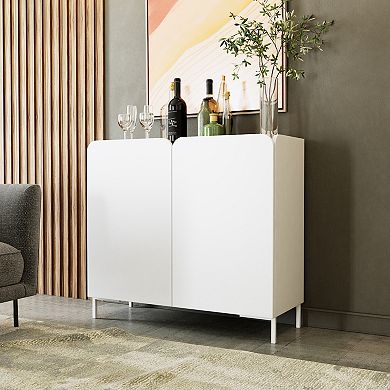 MANHATTAN COMFORT Bogardus Mid-Century Modern 4-Shelf Accent Cabinet