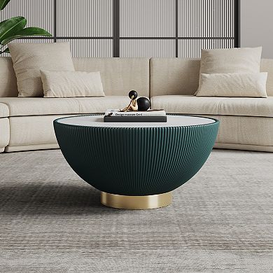 MANHATTAN COMFORT Anderson Modern Faux Leather Upholstered Coffee Table