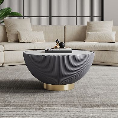 MANHATTAN COMFORT Anderson Modern Faux Leather Upholstered Coffee Table