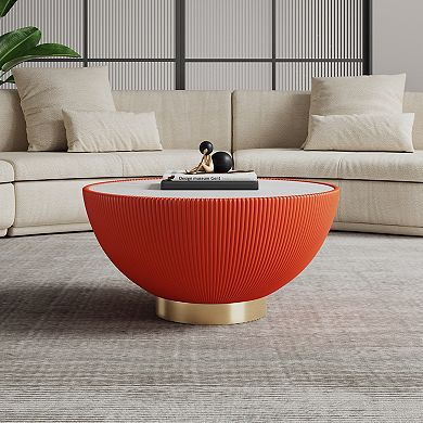 MANHATTAN COMFORT Anderson Modern Faux Leather Upholstered Coffee Table