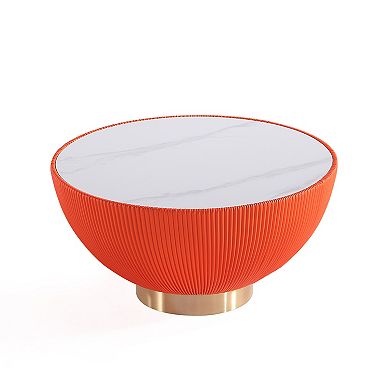 MANHATTAN COMFORT Anderson Modern Faux Leather Upholstered Coffee Table
