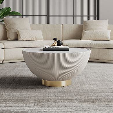 MANHATTAN COMFORT Anderson Modern Faux Leather Upholstered Coffee Table
