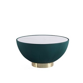MANHATTAN COMFORT Anderson Modern Faux Leather Upholstered Coffee Table