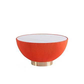 MANHATTAN COMFORT Anderson Modern Faux Leather Upholstered Coffee Table