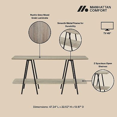 MANHATTAN COMFORT Celine 47.24" Modern 2-Shelf Console Table