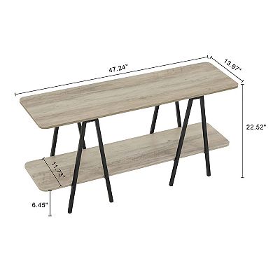 MANHATTAN COMFORT Celine 47.24" Modern 2-Shelf Console Table