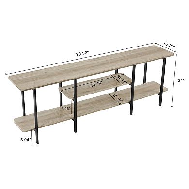 MANHATTAN COMFORT Celine 70.86" Modern 3-Shelf Console Table