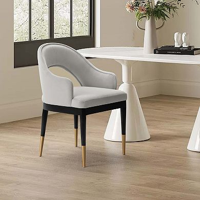 MANHATTAN COMFORT Carrington Modern Velvet Upholstered Dining Armchair
