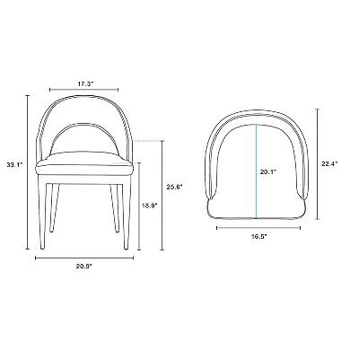 MANHATTAN COMFORT Carrington Modern Velvet Upholstered Dining Armchair
