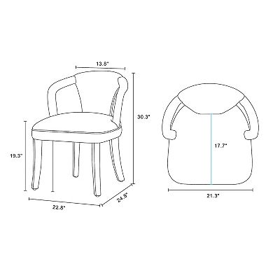 MANHATTAN COMFORT Palmer Modern Tweed Upholstered Dining Armchair (Set of 2)