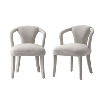 MANHATTAN COMFORT Palmer Modern Tweed Upholstered Dining Armchair (Set of 2)
