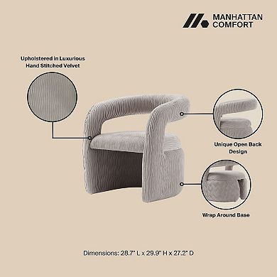 MANHATTAN COMFORT Corvette Modern Velvet Upholstered Dining Chair (Set of 2)