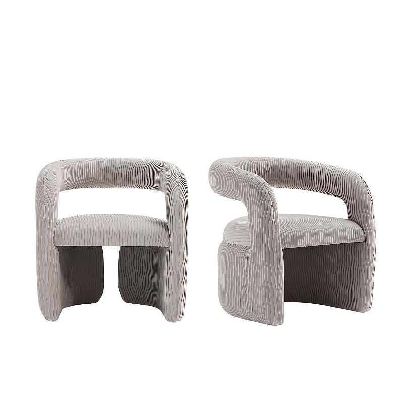 MANHATTAN COMFORT Corvette Modern Velvet Upholstered Dining Chair (Set of 2), Dove