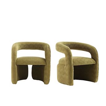 MANHATTAN COMFORT Corvette Modern Velvet Upholstered Dining Chair (Set of 2)