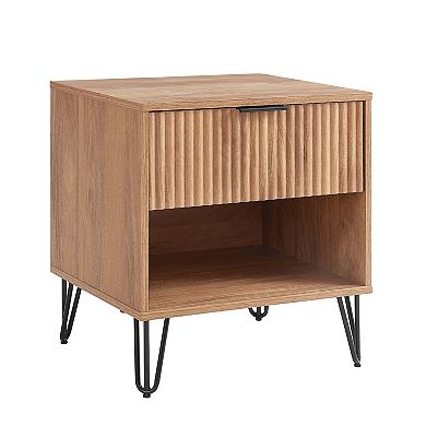 MANHATTAN COMFORT DUMBO 3-Drawer Dresser and 1-Drawer Nightstand with Tool-Free Assembly