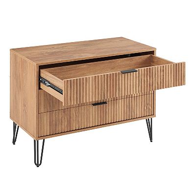 MANHATTAN COMFORT DUMBO 3-Drawer Dresser and 1-Drawer Nightstand with Tool-Free Assembly