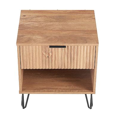 MANHATTAN COMFORT DUMBO 3-Drawer Dresser and 1-Drawer Nightstand with Tool-Free Assembly