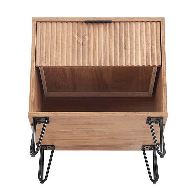 MANHATTAN COMFORT DUMBO 3-Drawer Dresser and 1-Drawer Nightstand with Tool-Free Assembly