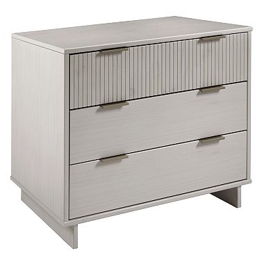 MANHATTAN COMFORT Granville 2-Piece Modern Solid Wood Tall Narrow and Standard Dresser Set