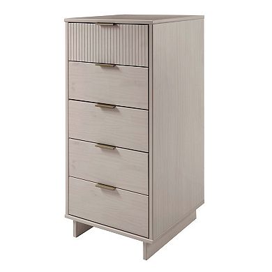 MANHATTAN COMFORT Granville 2-Piece Modern Solid Wood Tall Narrow and Standard Dresser Set