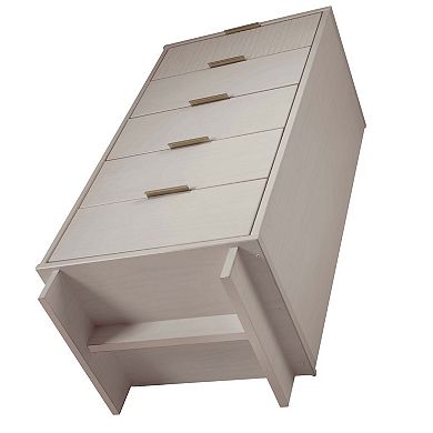 MANHATTAN COMFORT Granville 2-Piece Modern Solid Wood Tall Narrow and Standard Dresser Set