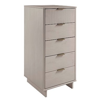MANHATTAN COMFORT Granville 2-Piece Modern Solid Wood Tall Narrow and Standard Dresser Set