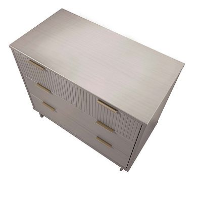 MANHATTAN COMFORT Granville 2-Piece Modern Solid Wood Tall Narrow and Standard Dresser Set