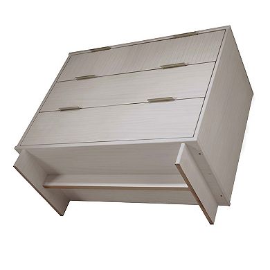 MANHATTAN COMFORT Granville 2-Piece Modern Solid Wood Tall Narrow and Standard Dresser Set