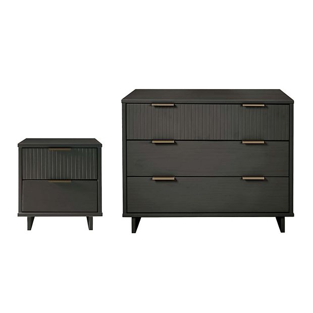 MANHATTAN COMFORT Granville 2-Piece Modern Solid Wood Standard