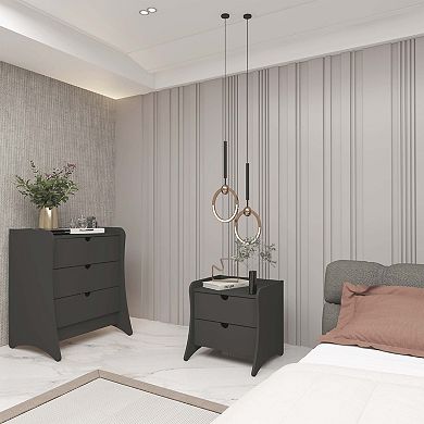 MANHATTAN COMFORT Coney 2-Piece Mid-Century Modern Dresser and Nightstand Set