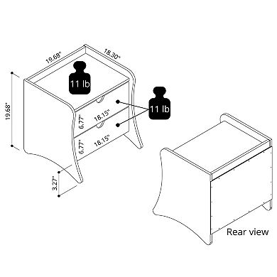 MANHATTAN COMFORT Coney 2-Piece Mid-Century Modern Dresser and Nightstand Set