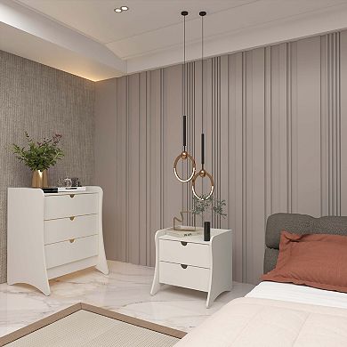 MANHATTAN COMFORT Coney 2-Piece Mid-Century Modern Dresser and Nightstand Set