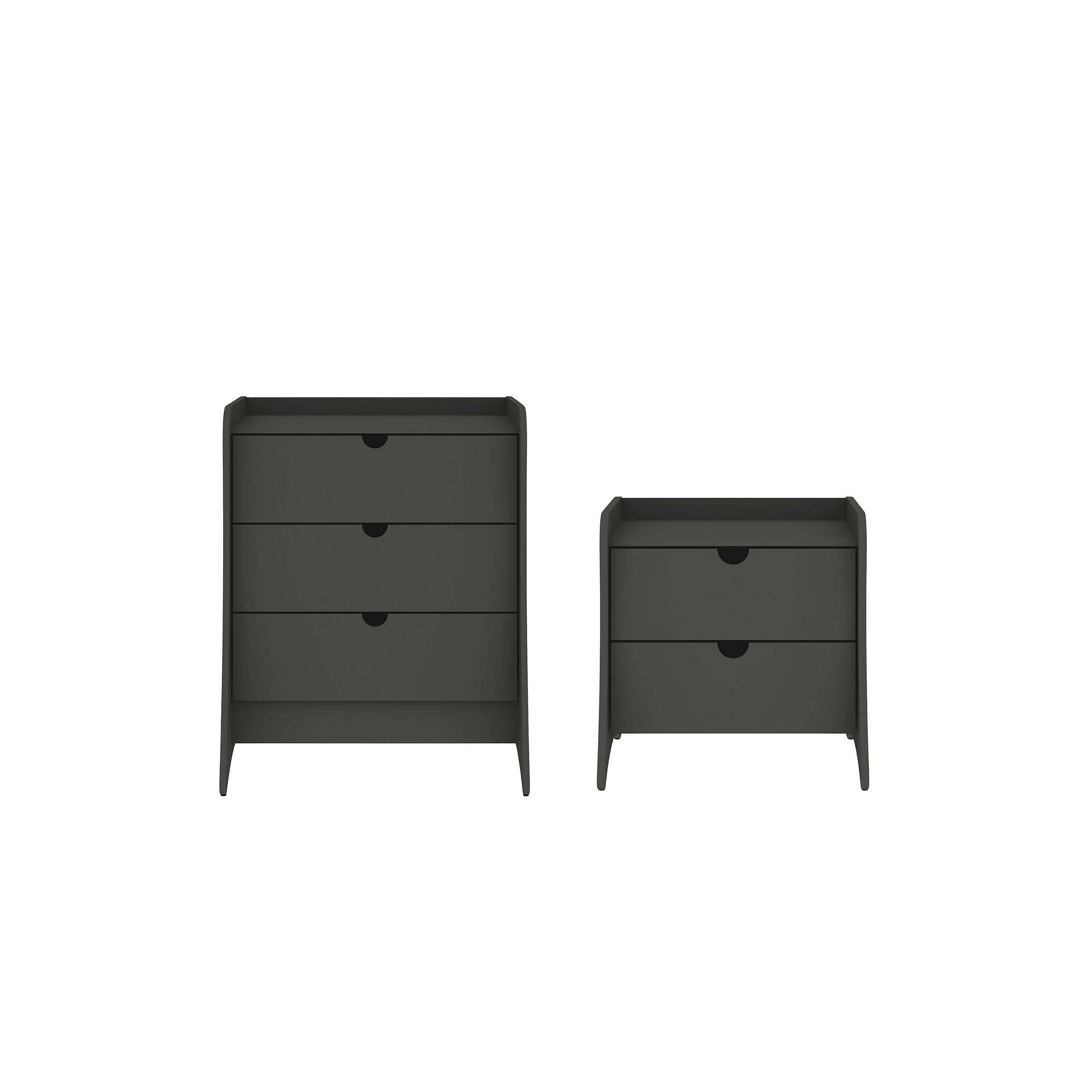 MANHATTAN COMFORT Coney 2-Piece Mid-Century Modern Dresser and Nightstand S