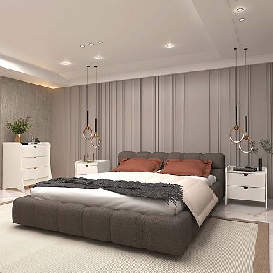 MANHATTAN COMFORT Coney 3-Piece Mid-Century Modern Dresser and Nightstand Set