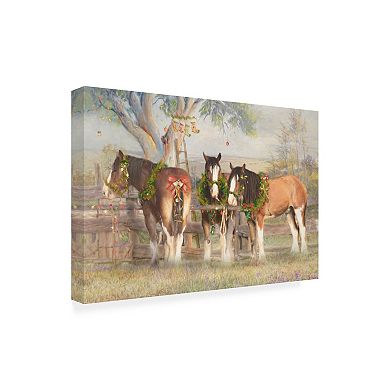 Trudi Simmonds Christmas Trio Canvas Art