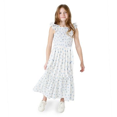 sachin and babi light blue dress Vintage 1956 Christian Dior Couture Blue Floral Silk Portrait Collar New  Look Dress main image 0
