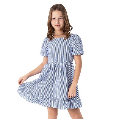 a line dress girls Bigetiay Kid Girl Dresses Puff Sleeve A-Line Tiered Swing Summer Blue Dress Girls Birthday Dress Girls Party Dress, Girl's, Size: 9-10 Years