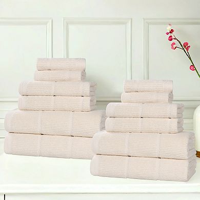 SUPERIOR Milo Smart Twist Cotton 12 Piece Absorbent Towel Set